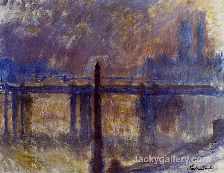 Charing Cross Bridge and Cleopatras Needle by Claude Monet paintings reproduction
